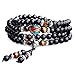 AmorWing Unique Gift Multilayer Tiger Eye and Obsidian Malas Prayer Beads Bracelet