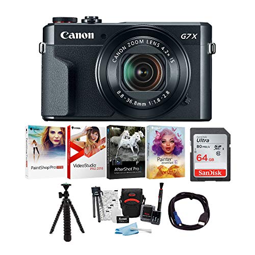 Canon PowerShot G7X Mark II Digital Camera with Corel Software and 64GB Bundle