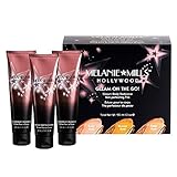 Melanie Mills Hollywood Moisturizing Body Makeup Gleam on the Go Kit - Rose Gold, Bronze Gold, Deep Gold, 1 fl.oz. each
