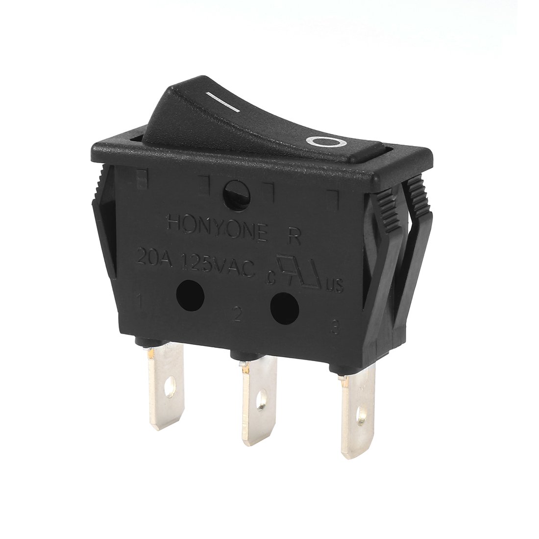 uxcell 10Pcs AC 16A/125V 16A/250V SPDT On-Off 3 Terminal 2 Position Boat Rocker Switches Black