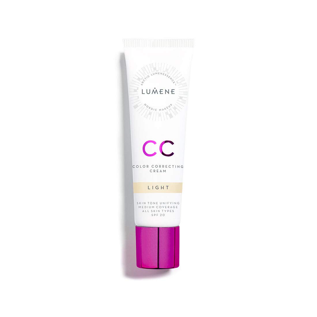 Lumene CC Color Correcting Cream infused with Pure Arctic Spring Water - 6 in 1 Medium Coverage for all Skin Types SPF 20-30 ml / 1.0 Fl.Oz. (Light)