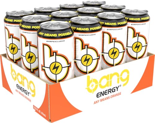 BANG ENERGY ANY MEANS ORANGE, SUGAR-FREE ENERGY DRINK, 16-OUNCE