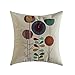 MIULEE Pack of 4, Flower Decoration Linen Burlap Decor Square Throw Cushion Cover Cushion Case for Living Room Sofa Bedroom Car 18 x 18 Inch 45 x 45 cm
