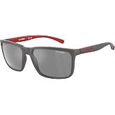 ARNETTE Stripe AN4251 Square Sunglasses for Men | In Matte Black, Matte Grey &amp; Matte Top Navy On Light Blue. Polarized options available. Bonus 4-piece care kit included.