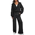 AUTOMET Womens 2 Piece Outfits Long Sleeve Sweatsuits Matching Sets Half Zip Sweatshirts with Wide Leg Sweatpants