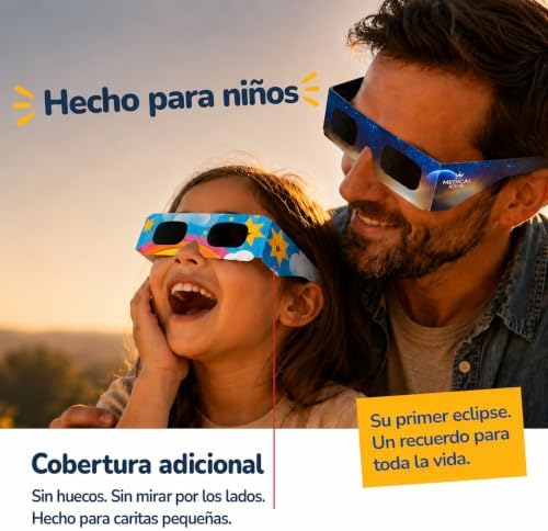 10 Óculos ISO 12312-2 Aprovados para Eclipse Solar - Pack de 6 com 2 Lentes Fotográficas para Smartphone Aprovados segundo a norma ISO, com certificação CE: Óculos para ver eclipses solares 2026