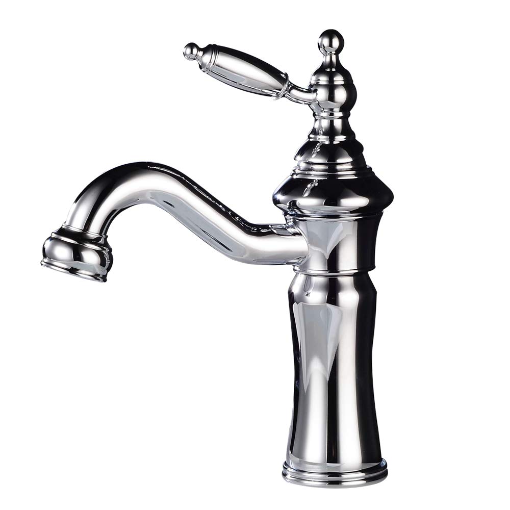 Bathroom Basin Tap Single Handle Chrome Finish 1 Hole Mount Vanity Mixer Lavatory Taps Gudetap GT7501