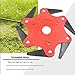 Womdee Trimmer Head Cutter,Grass Steel Blades Razors,Trimmer Head 6 Steel Blades Razors,65Mn Trimmer Head Cutter for Mower Grass, Brush Cutter Head for String Trimmer (Red)