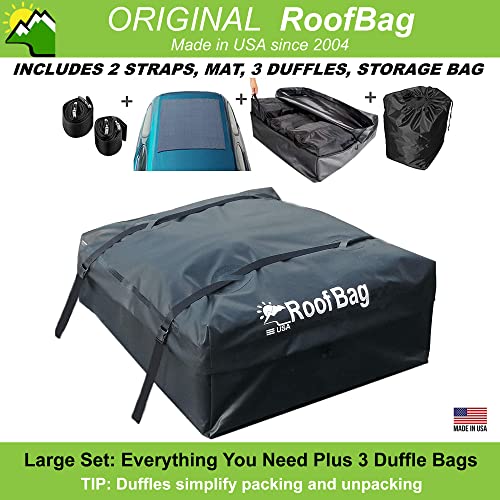 RoofBag Car Roof Cargo Carrier Fits Medium and Large Cars with or