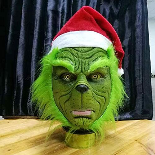 LIZHIOO Funny Grinch Stole Christmas Cosplay Party Mask Hat XMAS Full