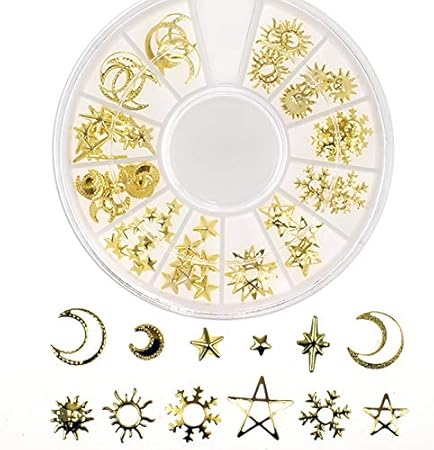 Amazon 宇宙のメタルパーツ 12種類セット 星 太陽 月 変形スタッズ 3dメタルパーツ 6種類セット ネイルパーツ ネオコレ ジュエリーパーツ 通販