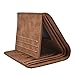 Yuhan Pretty Mens Wallet Vintage RFID Blocking Leather Bifold Wallet Trifold (PU Vertical Coffee)