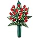 Floral Cemetery Memorial Vase Garden Stake, Red, Large