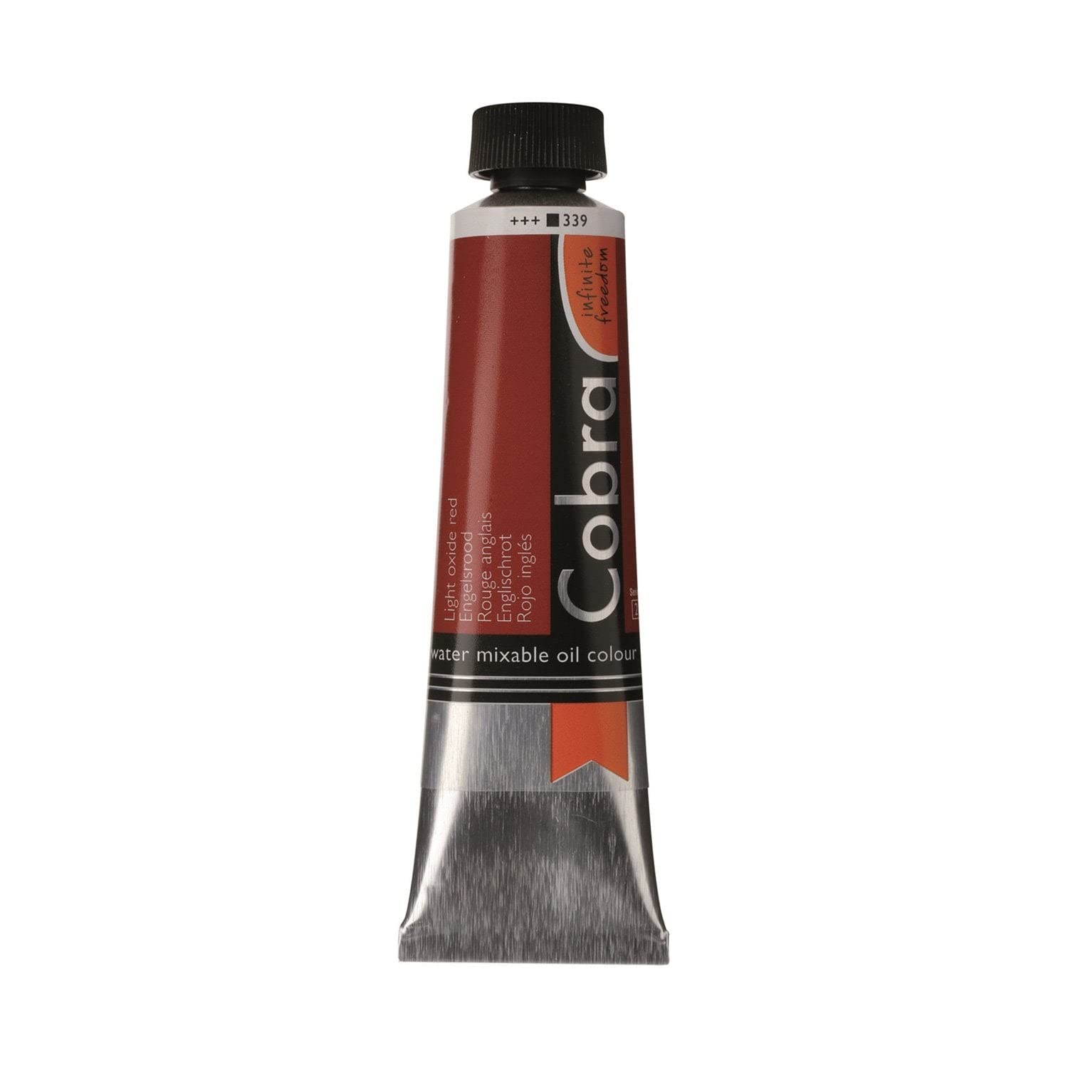 Cobra Artist Water-Mixable Oil Colour - Light Oxide Red 339-40 ml Tube - High Pigmentation - Solvent-Free - Lightfastness +++