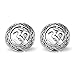 925 Sterling Silver 12 mm Aum Om Ohm Symbol Round Celtic Knot Weaving Post Stud Earrings