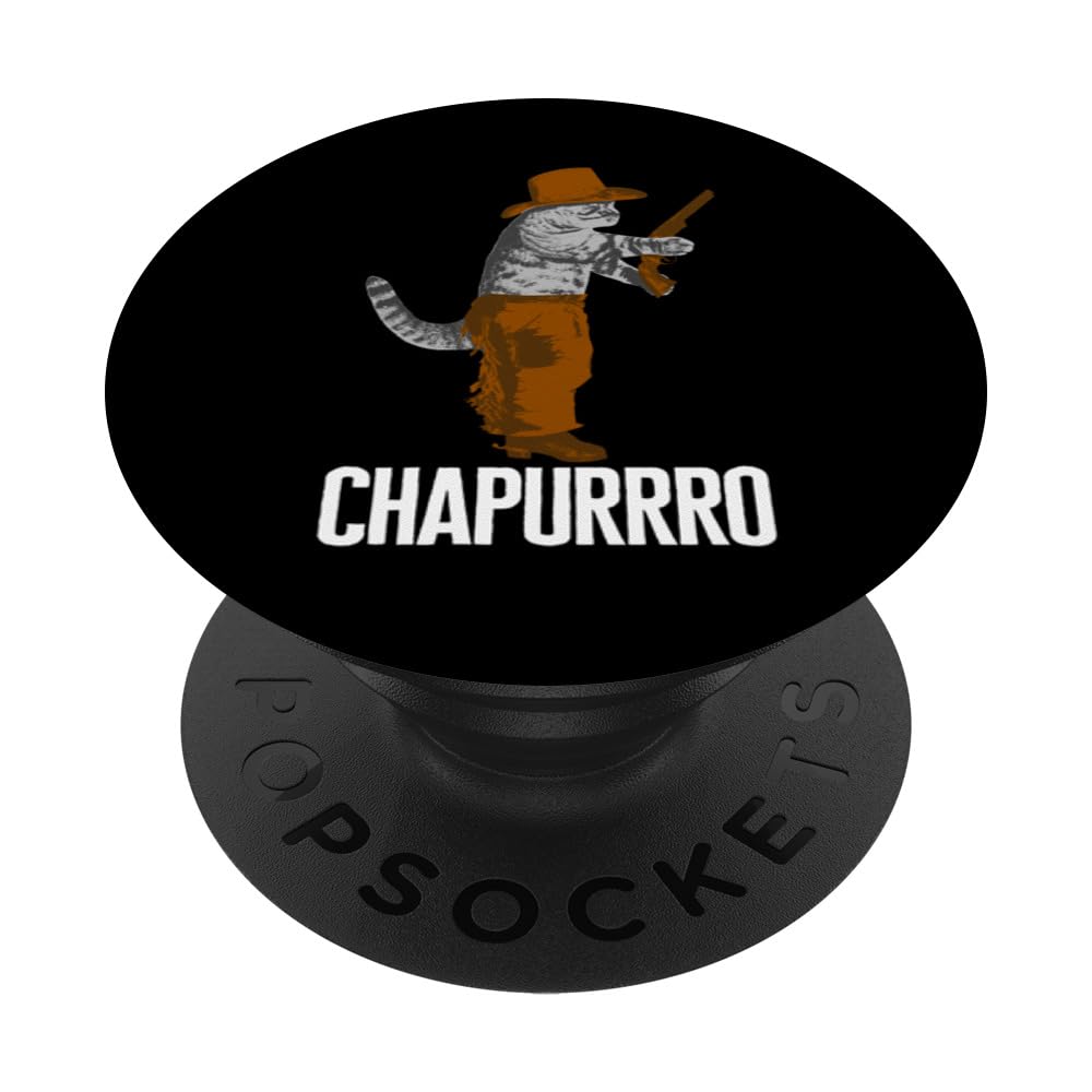 Cowboy Chapurro Cat In Cowboy Chaps Vintage Western Cat Anim PopSockets Swappable PopGrip