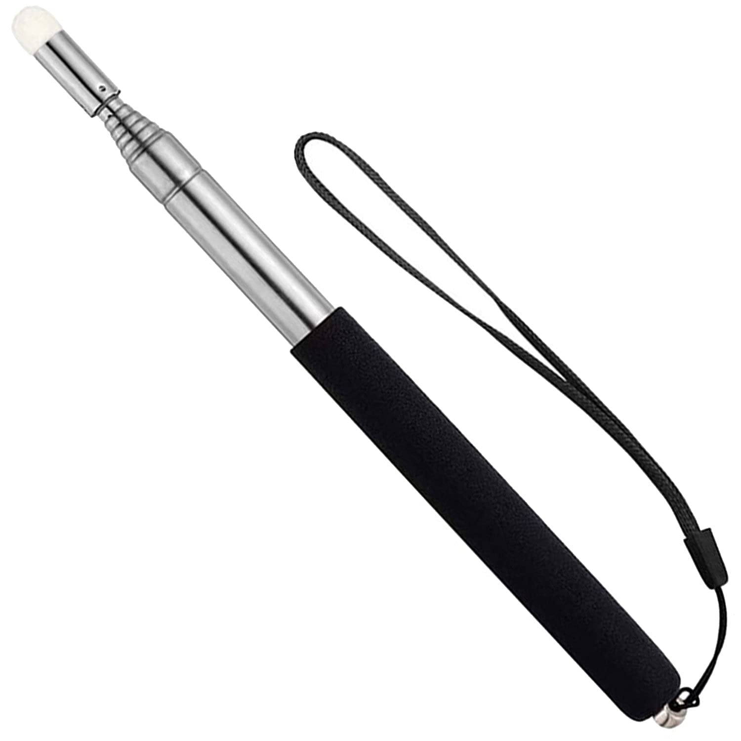 100M Long Telescopic Teacher Pointer Stick with Hand Lanyard, Teaching Pointer for Classroom, Hand Pointer Extendable Pointer Stick Retractable Pointer Handheld Presenter(Black)