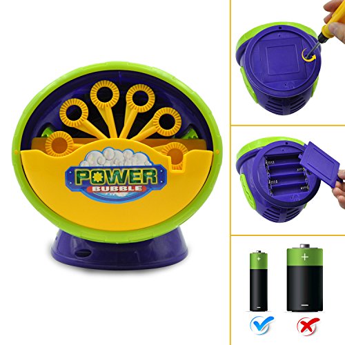 Termichy Automatic Bubble Machine with High Output, Battery Powered Bubble Blower for Indoor/Outdoor Use - Kid's Fun by (Purple)