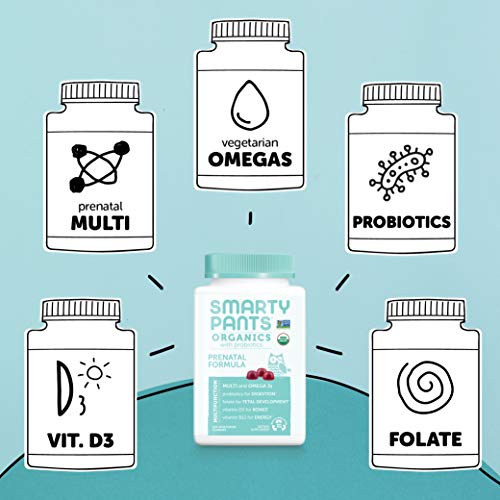 SmartyPants Organic Prenatal Vitamins, Daily Gummy Multivitamin: Folate, Probiotics, Vitamins C, D3, B12, K & Zinc for… - Image 3