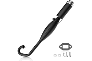 WEIYINGSI 2-Stroke Muffler Exhaust Pipe with Expansion Chamber - Angled Design with Pipe Gasket - Compatible with 47/49cc CAG Daytona Pocket Bikes, Kids Mini Dirt Bike - Easy to Install