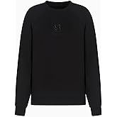 Armani Exchange womens Studs Center Chest Icon Logo Crewneck Sweatshirt