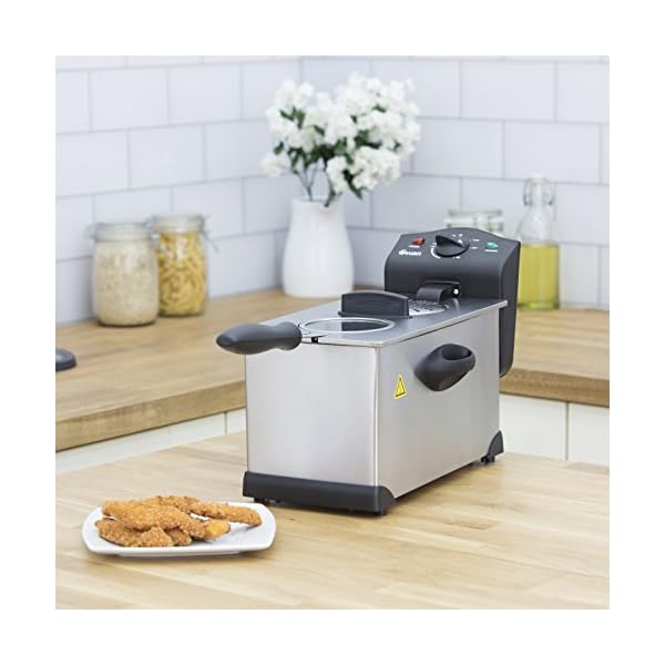 Swan-3L-Stainless-Steel-Deep-Fat-Fryer-with-Viewing-Window-and-Safety-Cut-Out-Non-Slip-Easy-Clean-and-Adjustable-Temperature-Control-2kW-SD6040N-2000-W-3-liters-Silver Swan SD6040N 3 Litre Stainless Steel Deep Fat Fryer with Viewing Window and Safety Cut Out, Non-Slip, Easy Clean and…