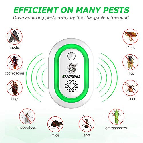 Eradream Pest Repeller Plug in, Electronic Pest Repellent Ultrasonic for Pest Reject, Newest Mice Control Indoor Use Non-toxic for Bug Spider Rodent Ant Mosquito Roach No Kill(2 Pack) - Thumbnail 2