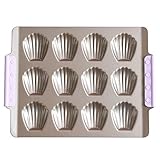 Bakerdream Nonstick Madeleine Pan Chocolate Mold Baking Pan for Sponge Cake Shells Madeleine Cookie Pan, 12-Cup