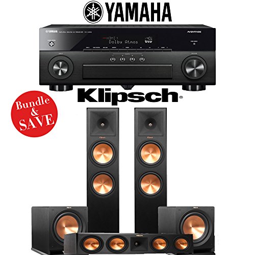 Klipsch RP-280F 3.2-Ch Reference Premiere Home Theater Speaker System with Yamaha AVENTAGE RX-A880 7.2-Channel 4K Network A/V Receiver