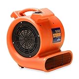 Max Storm 1/2 HP Durable Lightweight Air Mover Carpet Dryer Blower Floor Fan for Pro Janitorial Cleaner, Orange