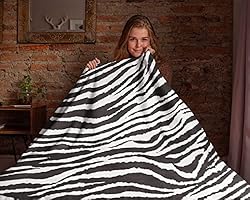WIBUE Zebra Throw Blanket 60"x50" with 2 Pcs Pillow