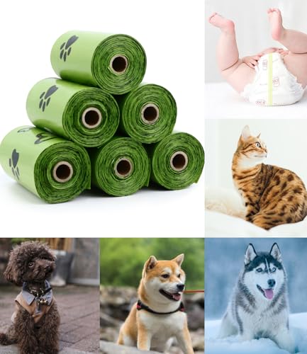 Yingdelai Dog Poop Bags: 540 Counts Doggy Poop Bags with Dispenser - Strong & Leak-Proof Dog Bags (Scented, Green)