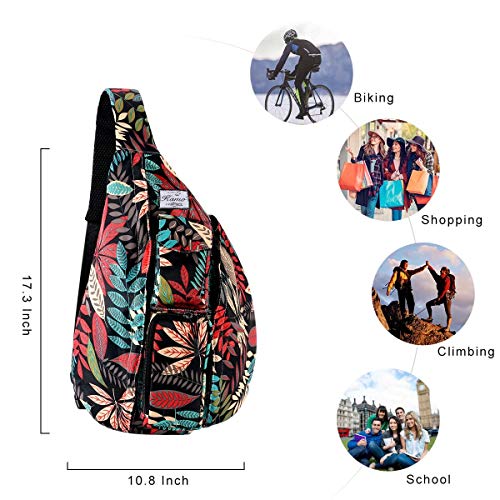 Kamo Sling Backpack - Rope Bag Crossbody Backpack Travel Multipurpose Daypacks for Men Women Lady Girl Teens