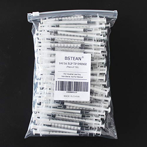 BSTEAN 1ml 1cc Syringe with Luer Slip Tip, No Needle, NonSterile (Pack of 150) Pricepulse