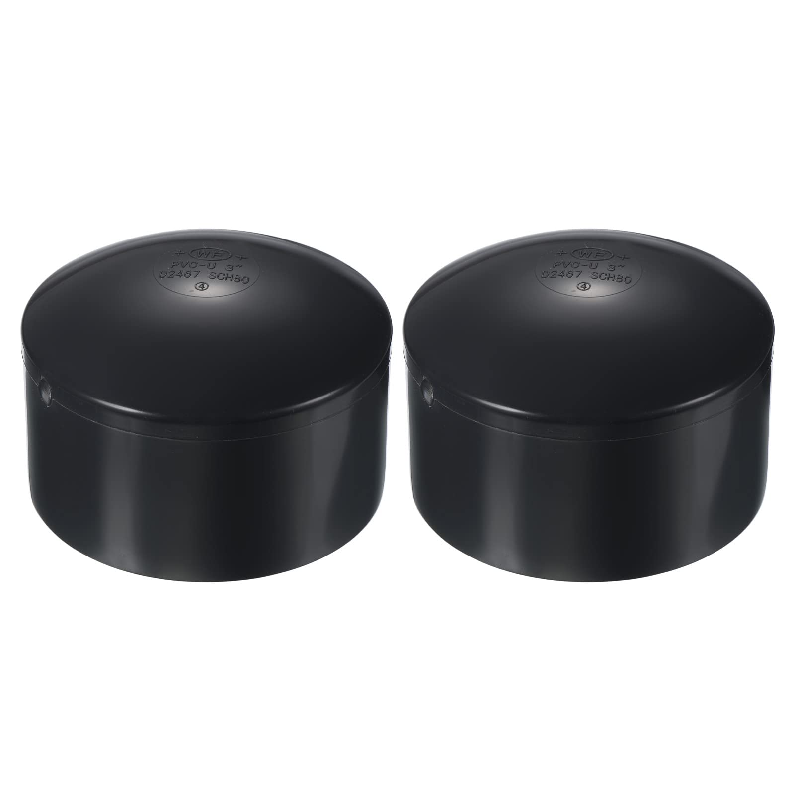 PATIKIL 3" UPVC Pipe End Cap Fitting, 2 Pack Plug Socket Adapter Smooth Finish for Build PVC Furniture DIY Garden Shelf