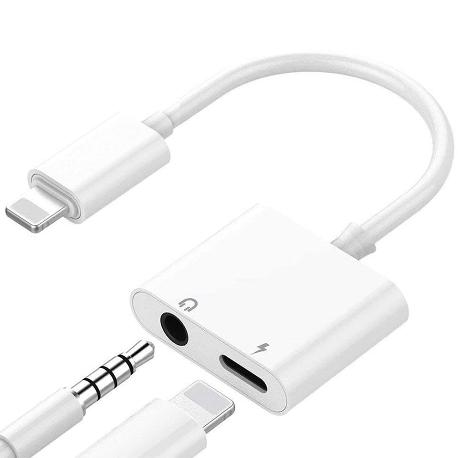 [Apple MFi Certified] Headphone Adapter for iPhone 13, 2 in 1 Lightning to 3.5mm AUX Audio + Charger Splitter Compatible with iPhone 13/12/11/XS/XR/X 8/iPad