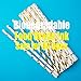 Christmas Party Supplies Paper Drink Straws Biodegradable - 100 Pcs Black&White Bulk Straws for Party, Birthday, Wedding,Bridal,Baby Shower,DIY Idea