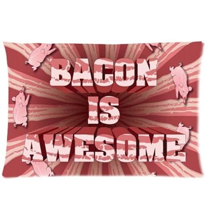 Custom Funny Bacon Background Rectangle Pillow Case Cloth