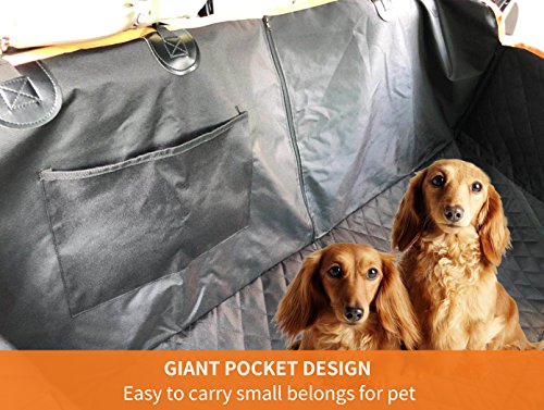 Paercute New Upgrade Dog Car Seat Covers 100% Waterproof Car Seat for Dogs with Side Flaps Hammock Scratch Proof & Nonslip Dog Seat Covers for Back Seat Washable Dog Seat Cover for Cars Trucks and SUV - Thumbnail 7