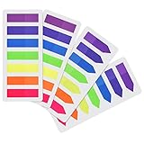 Outus 560 Pieces Page Markers Arrow Flags Tabs Fluorescent Sticky Notes Writable Tabs for Page Marker, 4 Set, 7 Color