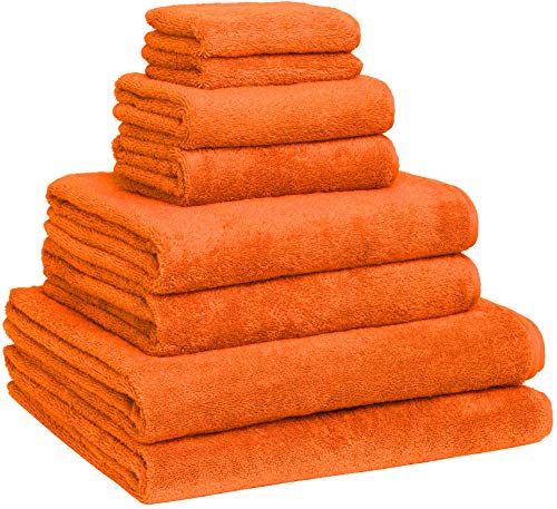 Luxury Extra Large Bath Towel Set - Pack of 8 with 4 Bath Towels (76x152 and 60x121) - Orange