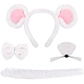 Riqiaqia Mouse Costume Accessory Set, Mouse Ears Headband for Kids Adult Halloween, Birthday, Cosplay