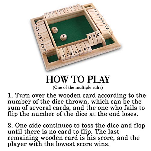 4 Player Shut The Box 4Way Shut The Box Dice Game Wooden Board Game