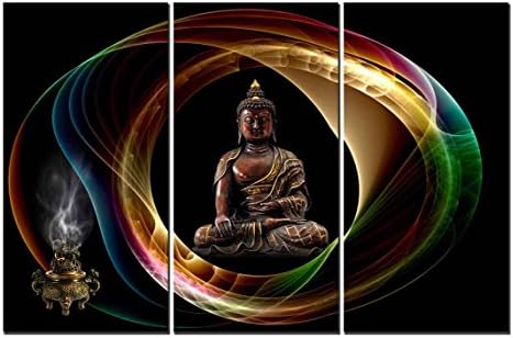 Heronear Art -Religion Buddha Wall Art Painting Pictures Print On Canvas Religion Giclee Picture For Home Decoration (12x24inx3pcs)