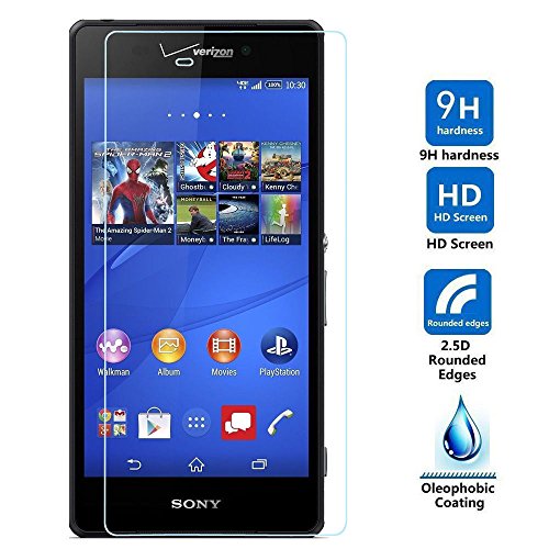 Fionatech 9H Tempered Glass Screen Protector for Sony Xperia Z3v D6708 Verizon