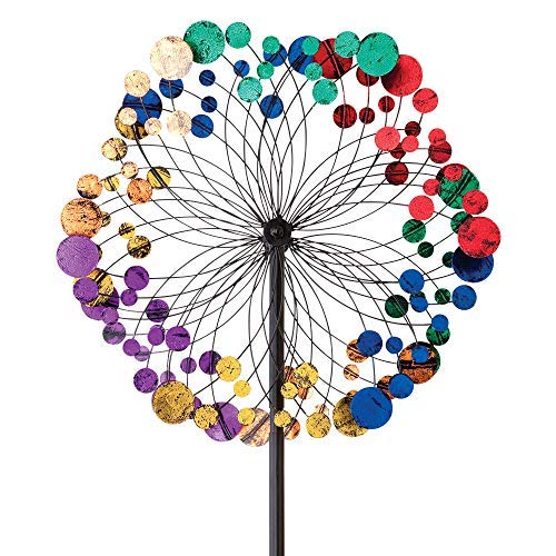 Bits and Pieces - Metallic Kaleidoscope Wind Spinner - Garden Décor - Weather Safe Finish Makes for Great Addition to Your Garden, Lawn or Patio