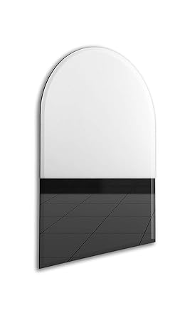 Seven Horses Frameless Bathroom Arch Wall Beveled Edge Mirror (Size: 16 X 24 Inch)