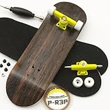 Peoples Republic Ebony Complete Wooden Fingerboard w Nuts Trucks - Basic Bearing Wheels