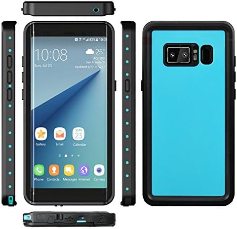 Galaxy Note 8 Waterproof Case, UVOON waterproof case for Samsung Galaxy Note 8 IP68 Full Body Protective Shockproof Waterproof case for surfing,Take Picture Underwater Gift -Blue