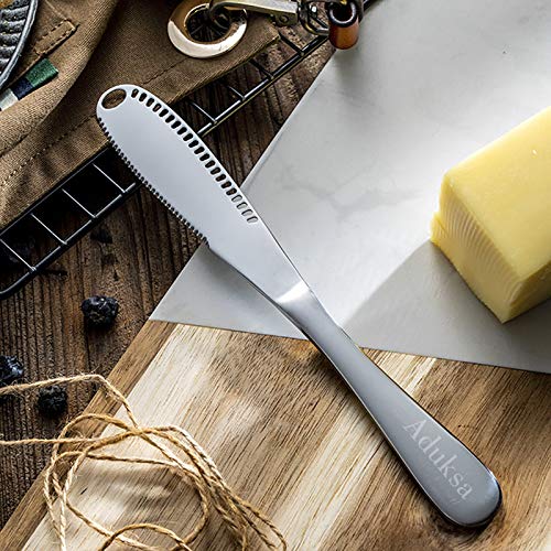 2PC Aduksa Stainless Steel Butter Spreader Knife,3 in 1 Kitchen Gadgets